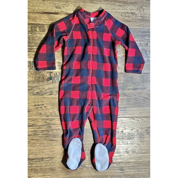 Hanna Fleece Buffalo Plaid Footed Sleeper - Picture 4 of 7